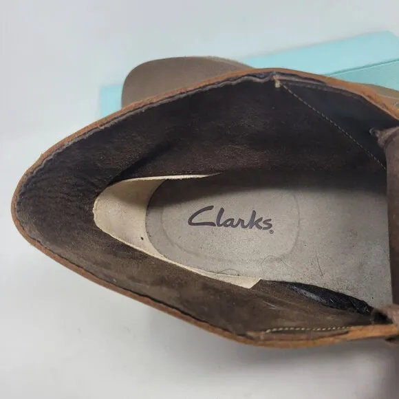 Clarks Mens Brown Leather Chukka Bushacre Desert Boots Shoes 15522 11.5 GQ 99%