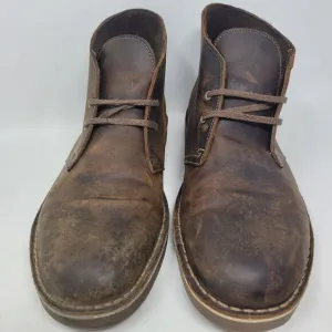 Clarks Mens Brown Leather Chukka Bushacre Desert Boots Shoes 15522 11.5 GQ 99%