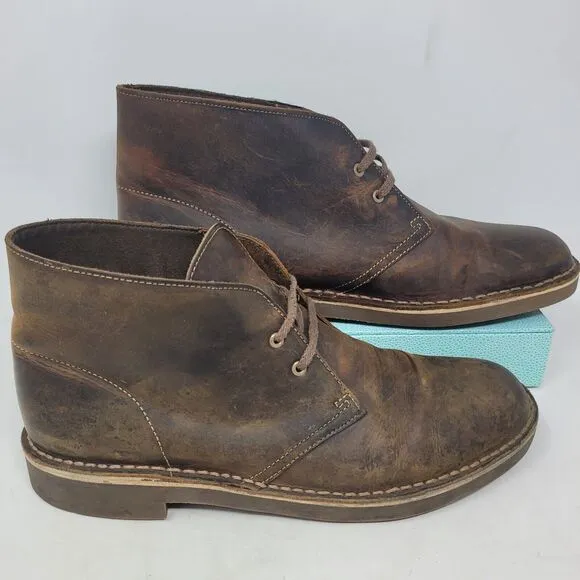 Clarks Mens Brown Leather Chukka Bushacre Desert Boots Shoes 15522 11.5 GQ 99%