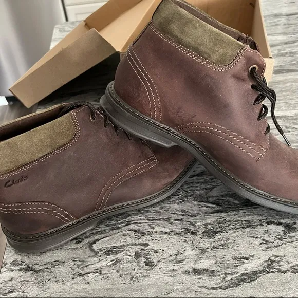 Clarks Rendell Peak brown leather boot (NIB)