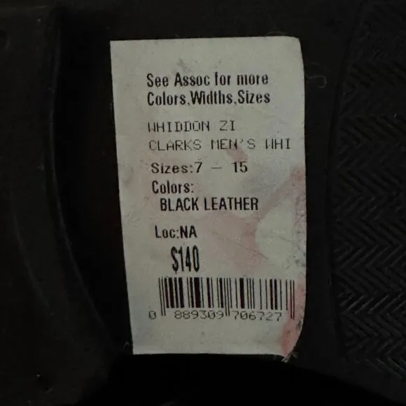 Clarks Whiddon Waterproof Black Leather Zip Ankle Boots Extreme Comfort 7 M NWB