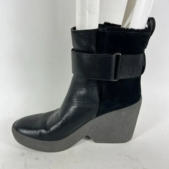 Clarks X Christopher Raeburn Tavan Dawn Boots Womens 7 Black Leather Suede Ankle