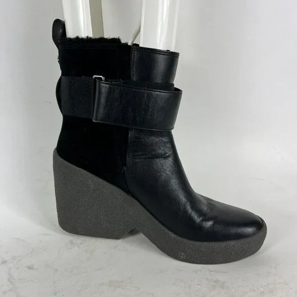 Clarks X Christopher Raeburn Tavan Dawn Boots Womens 7 Black Leather Suede Ankle
