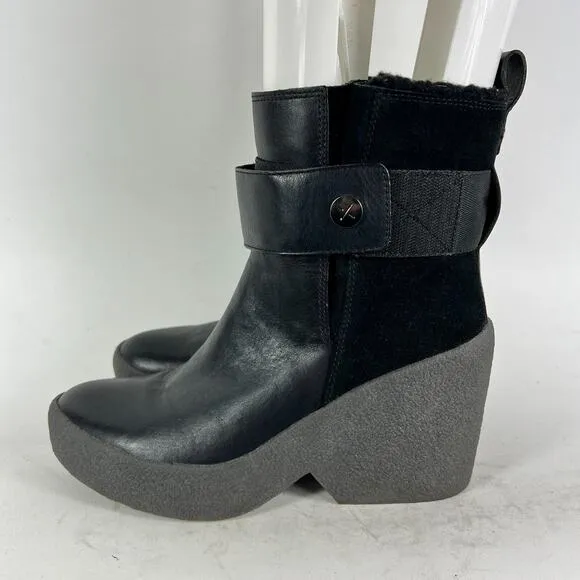 Clarks X Christopher Raeburn Tavan Dawn Boots Womens 7 Black Leather Suede Ankle