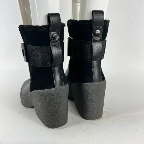 Clarks X Christopher Raeburn Tavan Dawn Boots Womens 7 Black Leather Suede Ankle