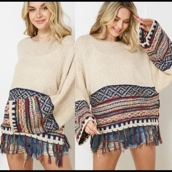 🔥💥CLEARANCE SALE🌟⚡️The WANDERER Fringe Detail Sweater