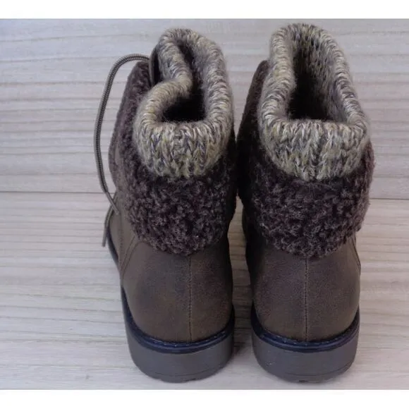 Cliffs‎ by White Mountain Duena Booties Lace Up Boot Brown Womens Size 9.5