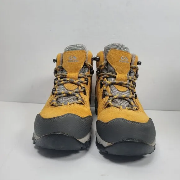 Clorts Women's Waterproof Yellow/Gray Hiking Boots US Size 7