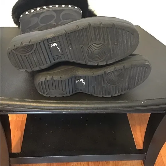 Coach Lesly Suede Fur Trimmed Boots