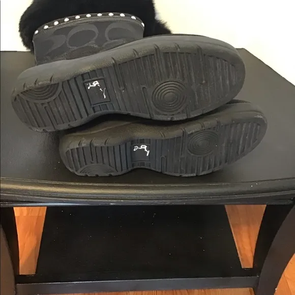 Coach Lesly Suede Fur Trimmed Boots
