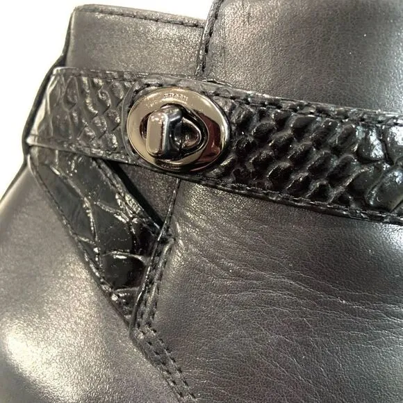 COACH Patricia Leather Booties (Sz 8.5)