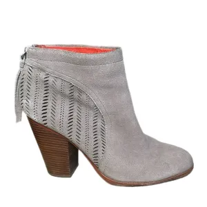 Coach Sahara Honey Suede Perforated High Heel Ankle Boots Bootie Size US 9 B