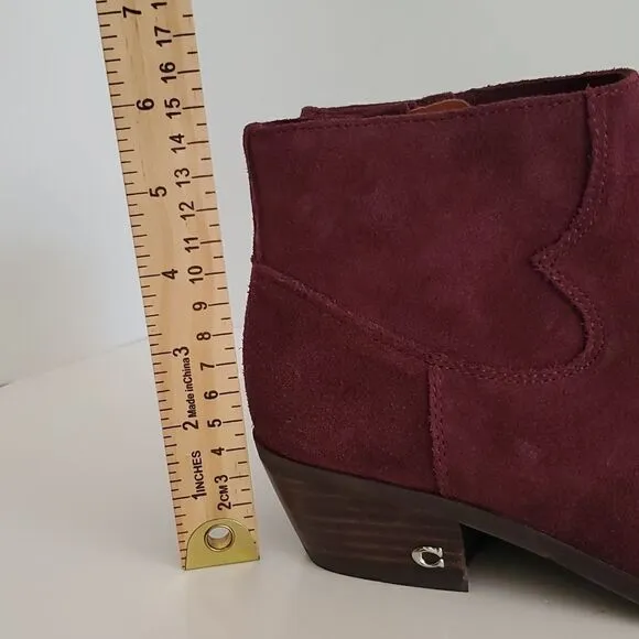 Coach Women's Danni Suede Booties Wine Size 7.5