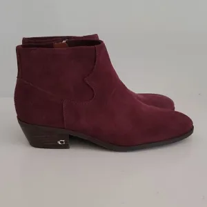 Coach Women's Danni Suede Booties Wine Size 7.5
