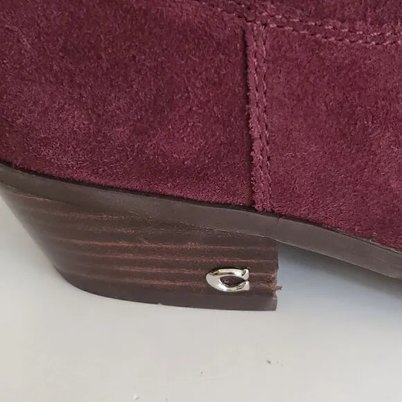 Coach Women's Danni Suede Booties Wine Size 7.5