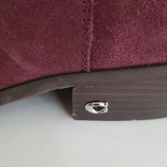 Coach Women's Danni Suede Booties Wine Size 7.5