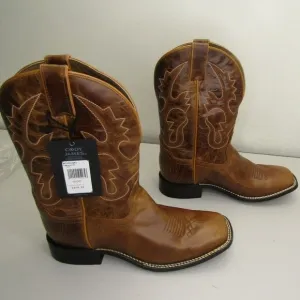 Cody James Mens Moscow Rust Cowboy Boots Pull On Square Toe 12-Inch Tan Size 10D