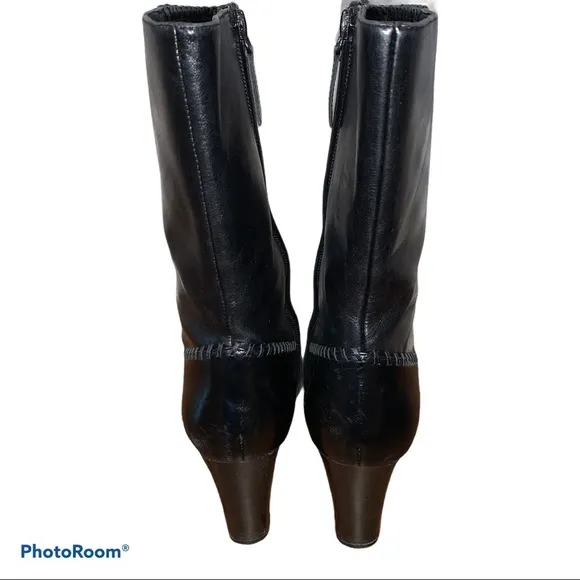 Cole Haan Black Leather Short Boots size 6.5
