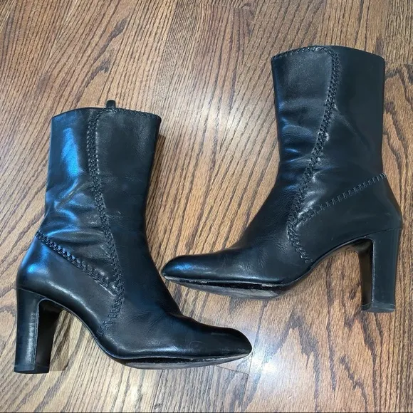 Cole Haan Black Leather Short Boots size 6.5
