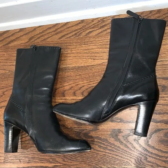 Cole Haan Black Leather Short Boots size 6.5
