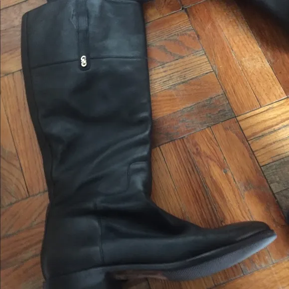 COLE HAAN EQUESTRIAN BLACK LEATHER LONG Boots LUX