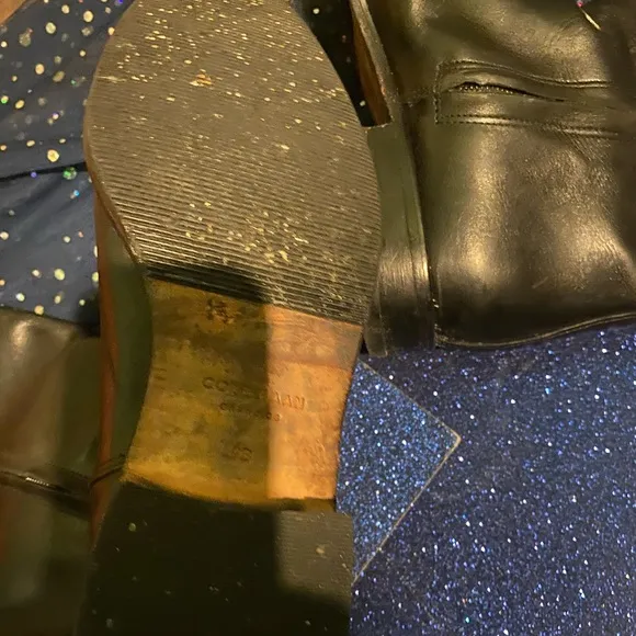 COLE HAAN EQUESTRIAN BLACK LEATHER LONG Boots LUX