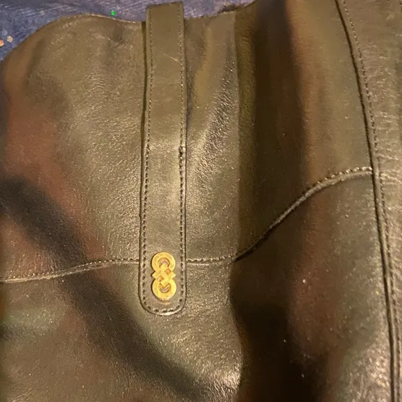 COLE HAAN EQUESTRIAN BLACK LEATHER LONG Boots LUX