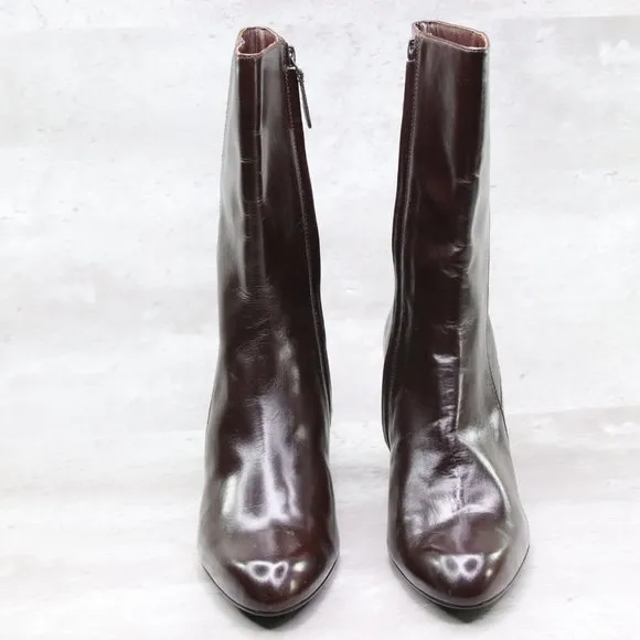 Cole Haan Rose Short D25881 Women's 7.5B US Chocolate Brown Leather Heeled Boots
