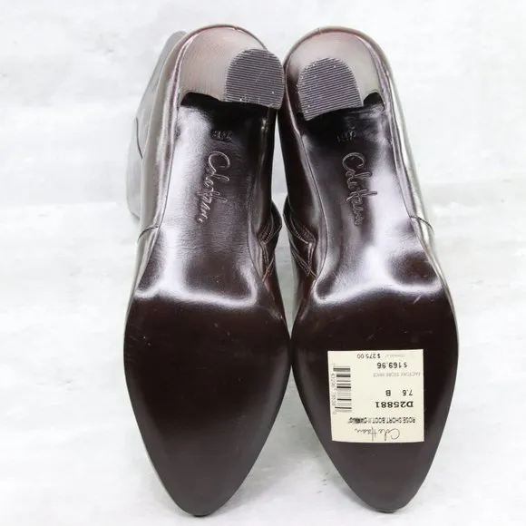Cole Haan Rose Short D25881 Women's 7.5B US Chocolate Brown Leather Heeled Boots