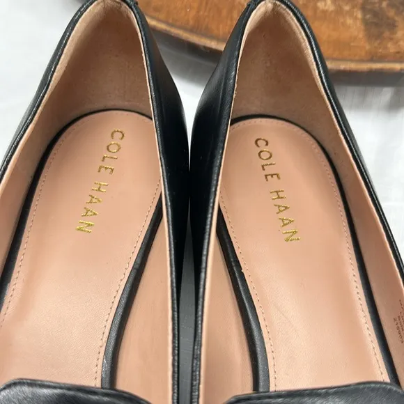 Cole Haan Shoes Wm 8.5 B Viola Skimmer Loafer Black Leather Pointed Toe