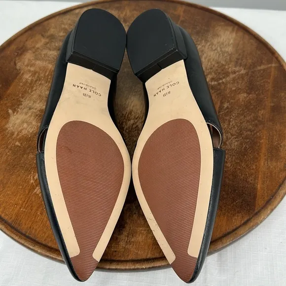 Cole Haan Shoes Wm 8.5 B Viola Skimmer Loafer Black Leather Pointed Toe