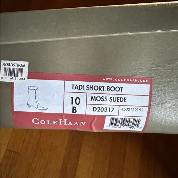 Cole Haan Tadi Short Boot in Moss Suede, Size 10, NWT