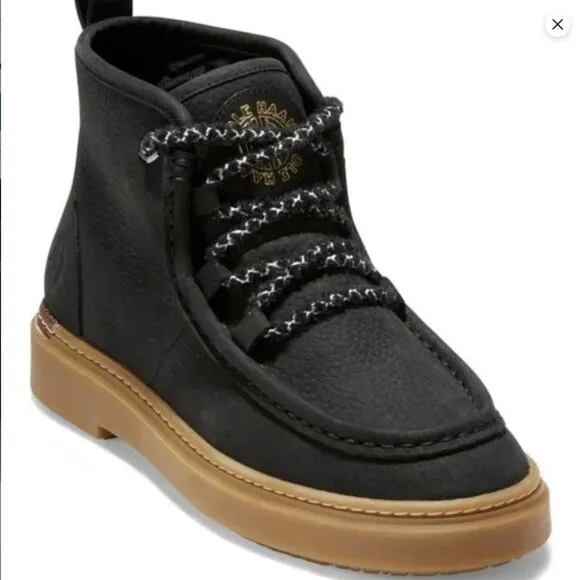 Cole Haan Women's 7.5 B All Day Summit Chukka Bootie Black Boots