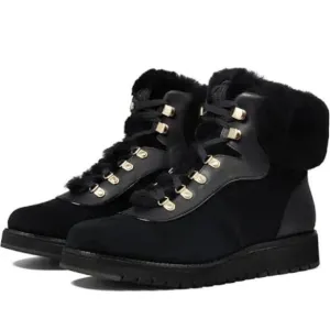 Cole Haan Boots Size 6.5B Womens Hiking Waterproof Black Lugged Sole Booties NEW