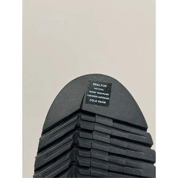 Cole Haan Boots Size 6.5B Womens Hiking Waterproof Black Lugged Sole Booties NEW