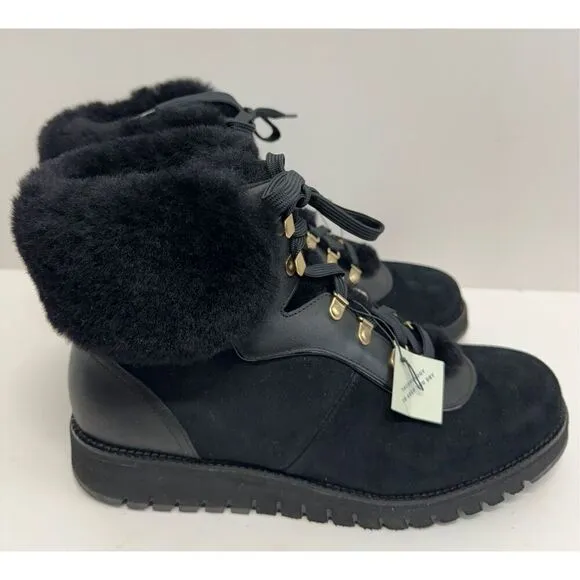 Cole Haan Boots Size 6.5B Womens Hiking Waterproof Black Lugged Sole Booties NEW