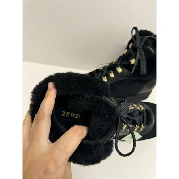 Cole Haan Boots Size 6.5B Womens Hiking Waterproof Black Lugged Sole Booties NEW
