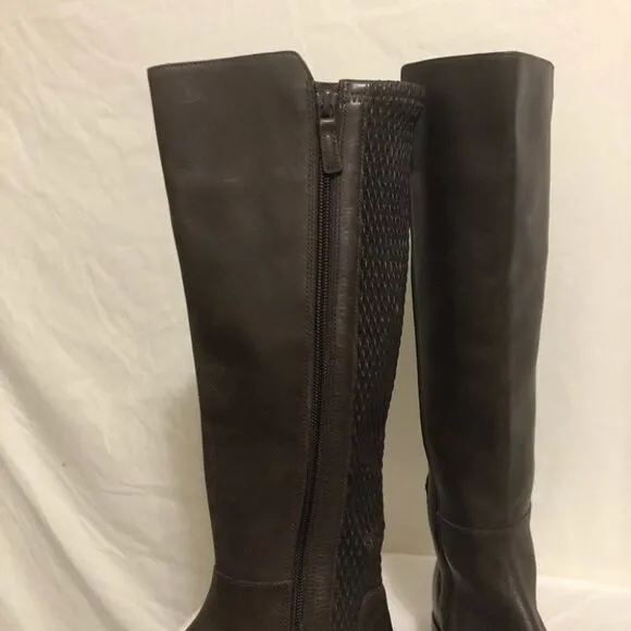 Cole Haan Leather Riding Boots Rockland Chestnut Brown Leather Knee High Size 6