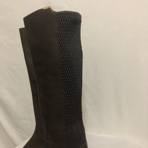 Cole Haan Leather Riding Boots Rockland Chestnut Brown Leather Knee High Size 6
