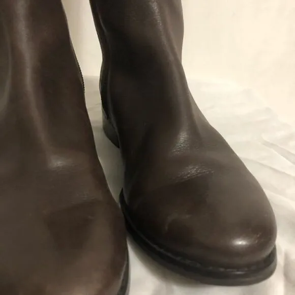 Cole Haan Leather Riding Boots Rockland Chestnut Brown Leather Knee High Size 6