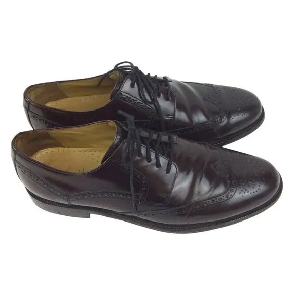 Cole Haan Burgundy Wingtips Size 10.5 M Brogues Lace Up Leather Dress Shoes