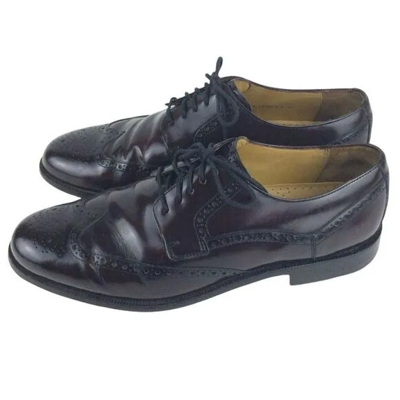 Cole Haan Burgundy Wingtips Size 10.5 M Brogues Lace Up Leather Dress Shoes