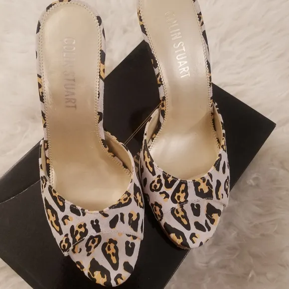 COLIN STUART for VS LEATHER ANIMAL PRINT HEELS