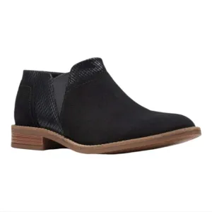 Collection by Clarks Women's Camzin Mix Black Suede Ankle Boots 6.5 NIB