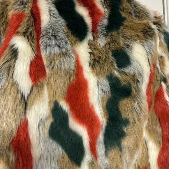 Colorblock Faux Fur Jacket – Small - NWT