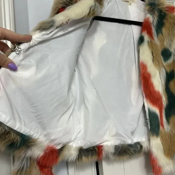 Colorblock Faux Fur Jacket – Small - NWT