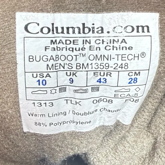 Columbia Brown Bugaboot Omni-Tech Waterproof Winter Boots