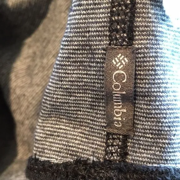 Columbia Dress black grey trim wide cowl neck long sleeve knit Large