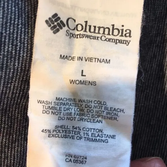 Columbia Dress black grey trim wide cowl neck long sleeve knit Large