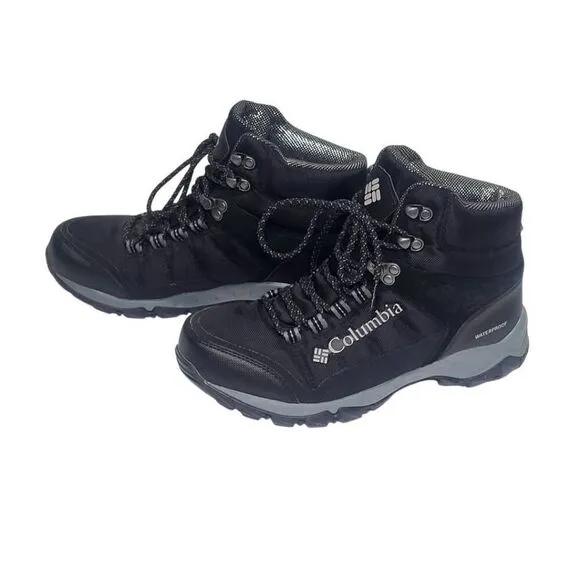 COLUMBIA Harper Forest Omni-Heat Waterproof Hiking Boots Mens 7.5 Black YM0729